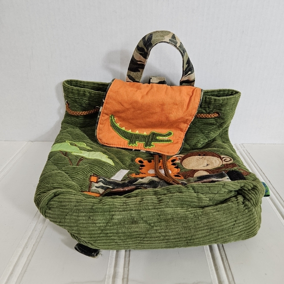 Stephen Joseph Backpack Kids Quilted Mixed Fabrics Zoo Safari Textured - Picture 8 of 14